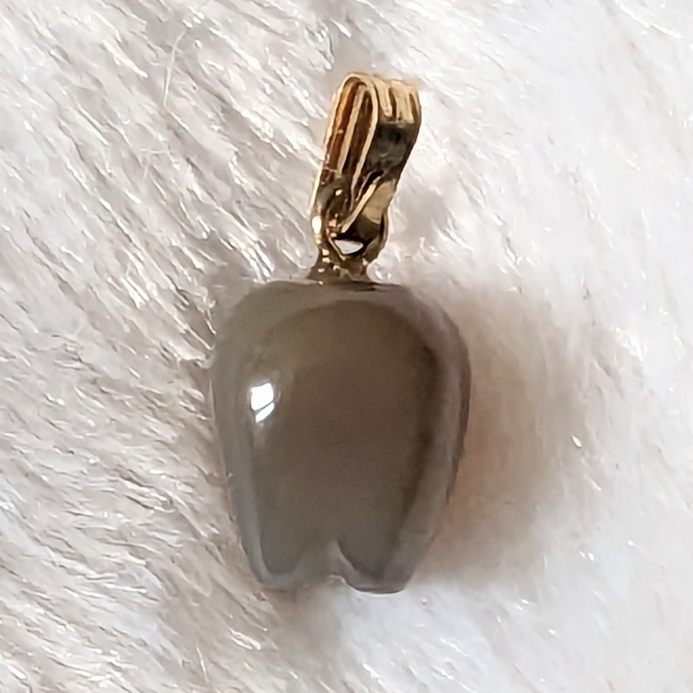 Jade Gray Lavender Apple Pendant Necklace